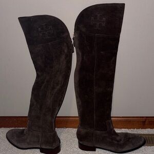 Tory Burch Simone Over-the-knee Suede Boot Cafe Brown
